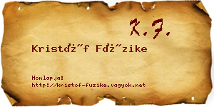 Kristóf Füzike névjegykártya